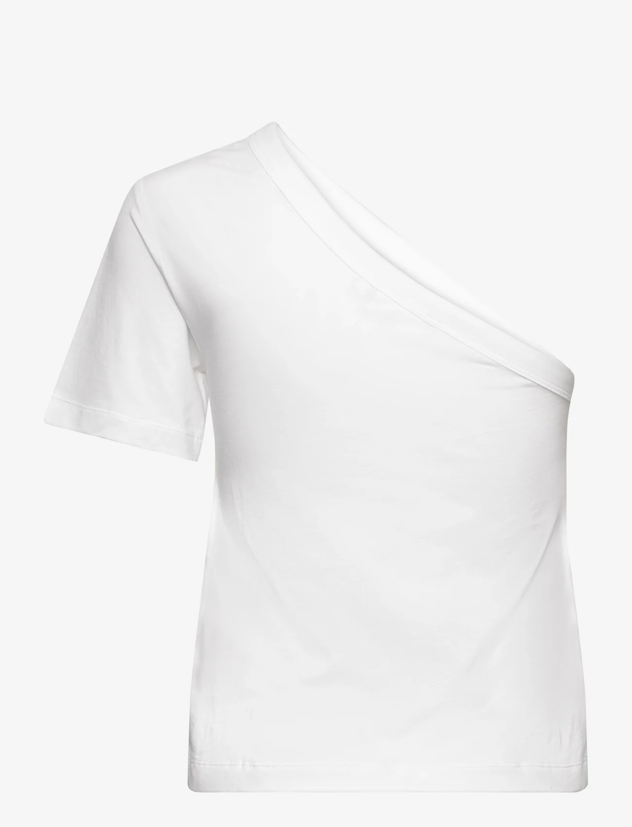 Calvin Klein - SMOOTH COTTON ONE SHOULDER TOP - t-shirts & tops - bright white - 1