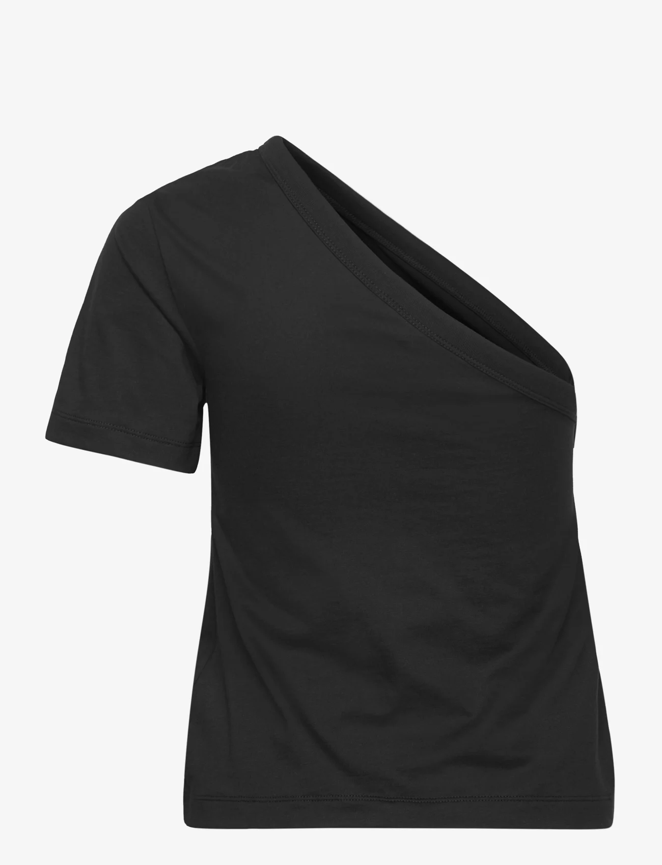 Calvin Klein - SMOOTH COTTON ONE SHOULDER TOP - t-shirt & tops - ck black - 1