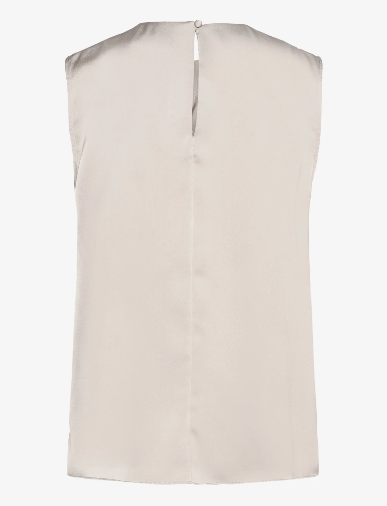 Calvin Klein - SHINY SATIN FLUID NS BLOUSE - sleeveless blouses - sand pebble - 1