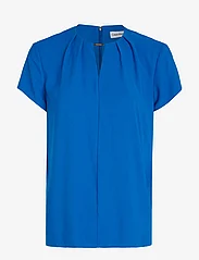 Calvin Klein - METAL BAR SHORT SLEEVE BLOUSE - kurzämlige blusen - parrish blue - 0