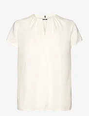Calvin Klein - METAL BAR SHORT SLEEVE BLOUSE - blouses korte mouwen - vanilla ice - 0