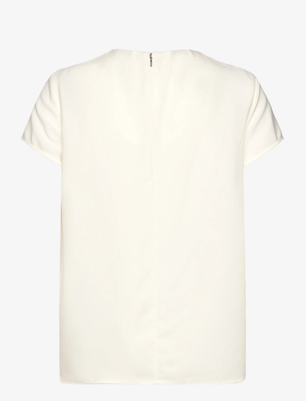 Calvin Klein - METAL BAR SHORT SLEEVE BLOUSE - short-sleeved blouses - vanilla ice - 1