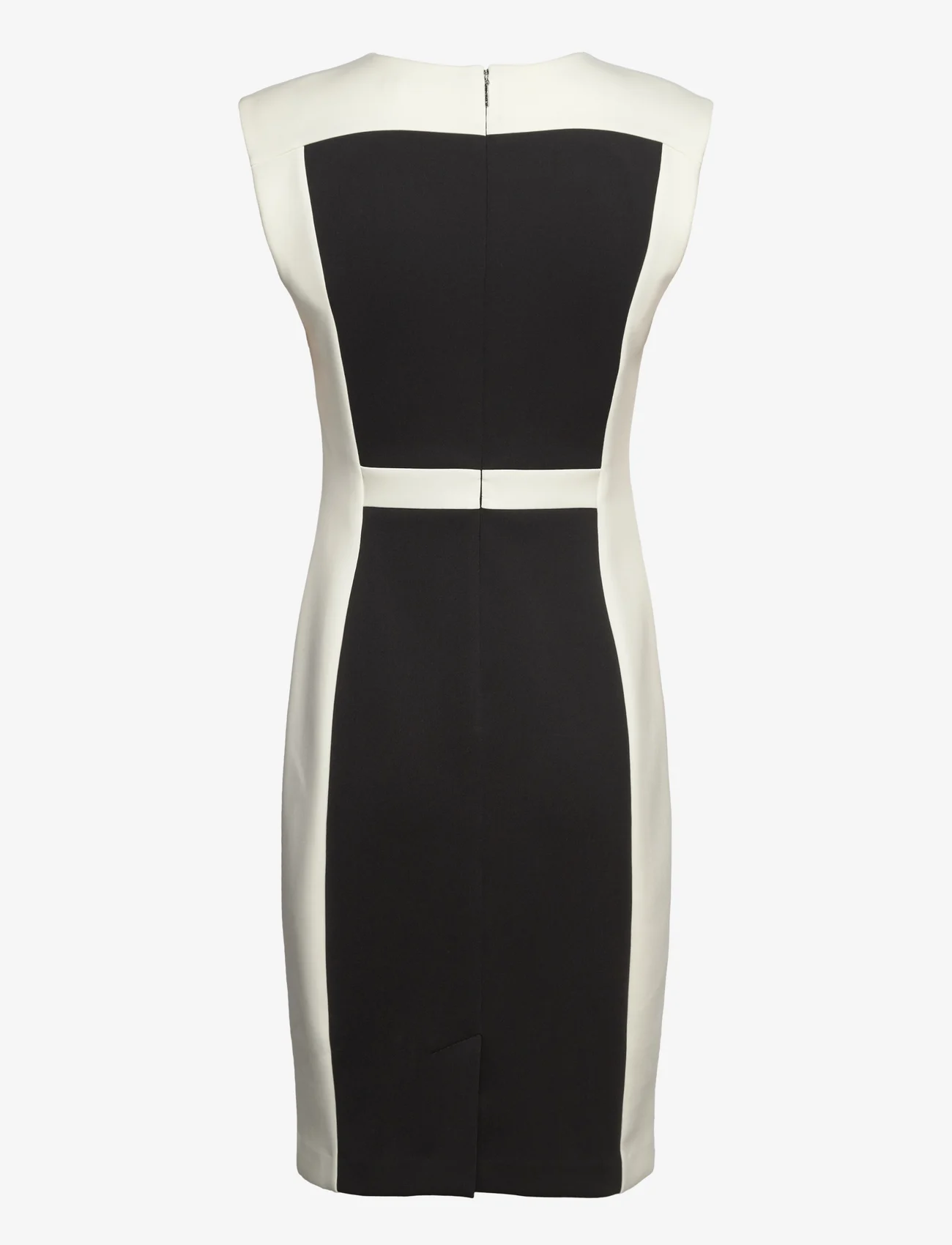 Calvin Klein - NEOPRENE SCUBA BLOCKING DRESS - midi kjoler - colourblock ck black / vanilla ice - 1