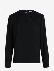 Calvin Klein - METAL BAR LONG SLEEVE BLOUSE - long-sleeved blouses - ck black - 0