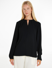 Calvin Klein - METAL BAR LONG SLEEVE BLOUSE - long-sleeved blouses - ck black - 1