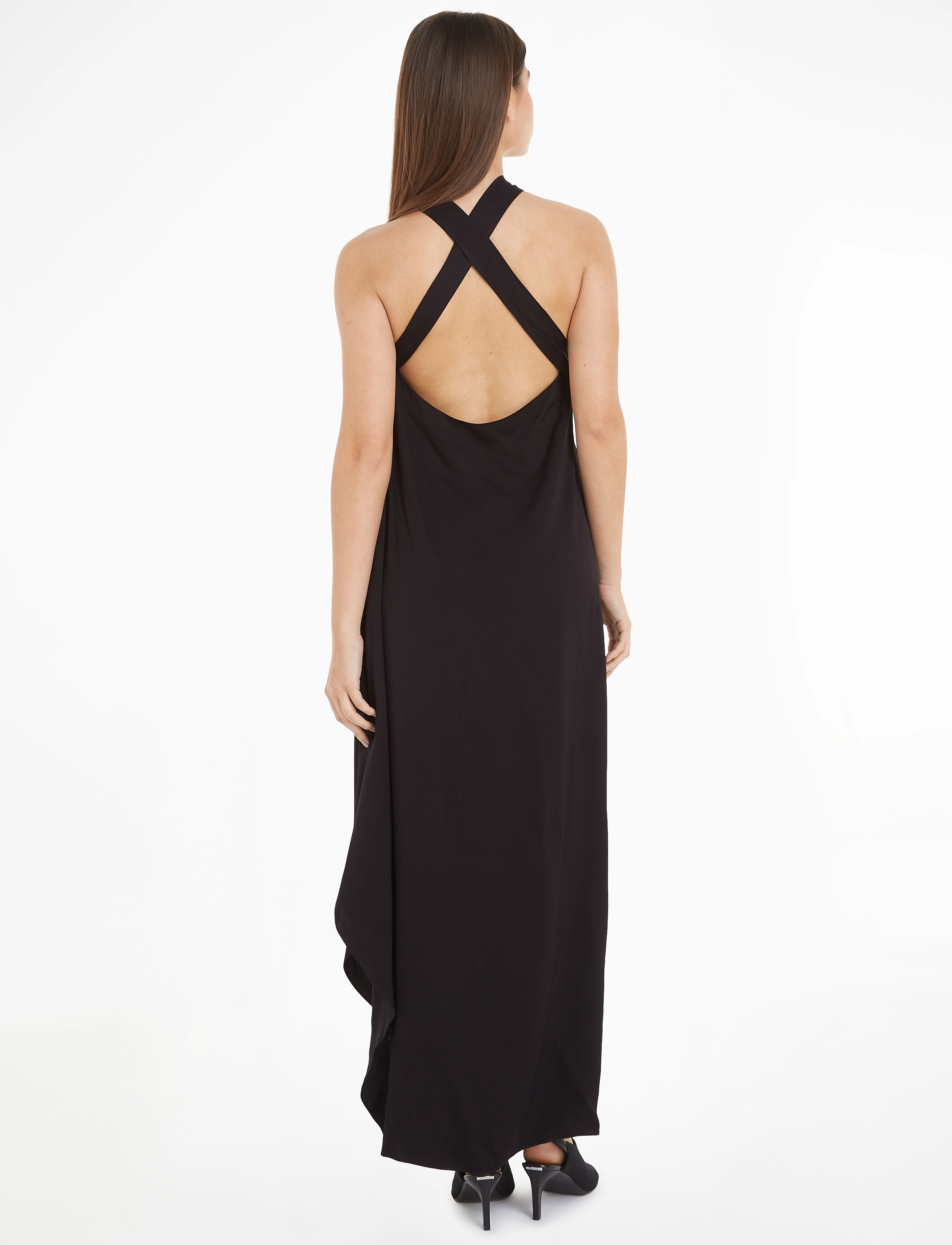 Calvin Klein - HIGH SHINE KNOT ANKLE DRESS - festtøj til outletpriser - ck black - 2