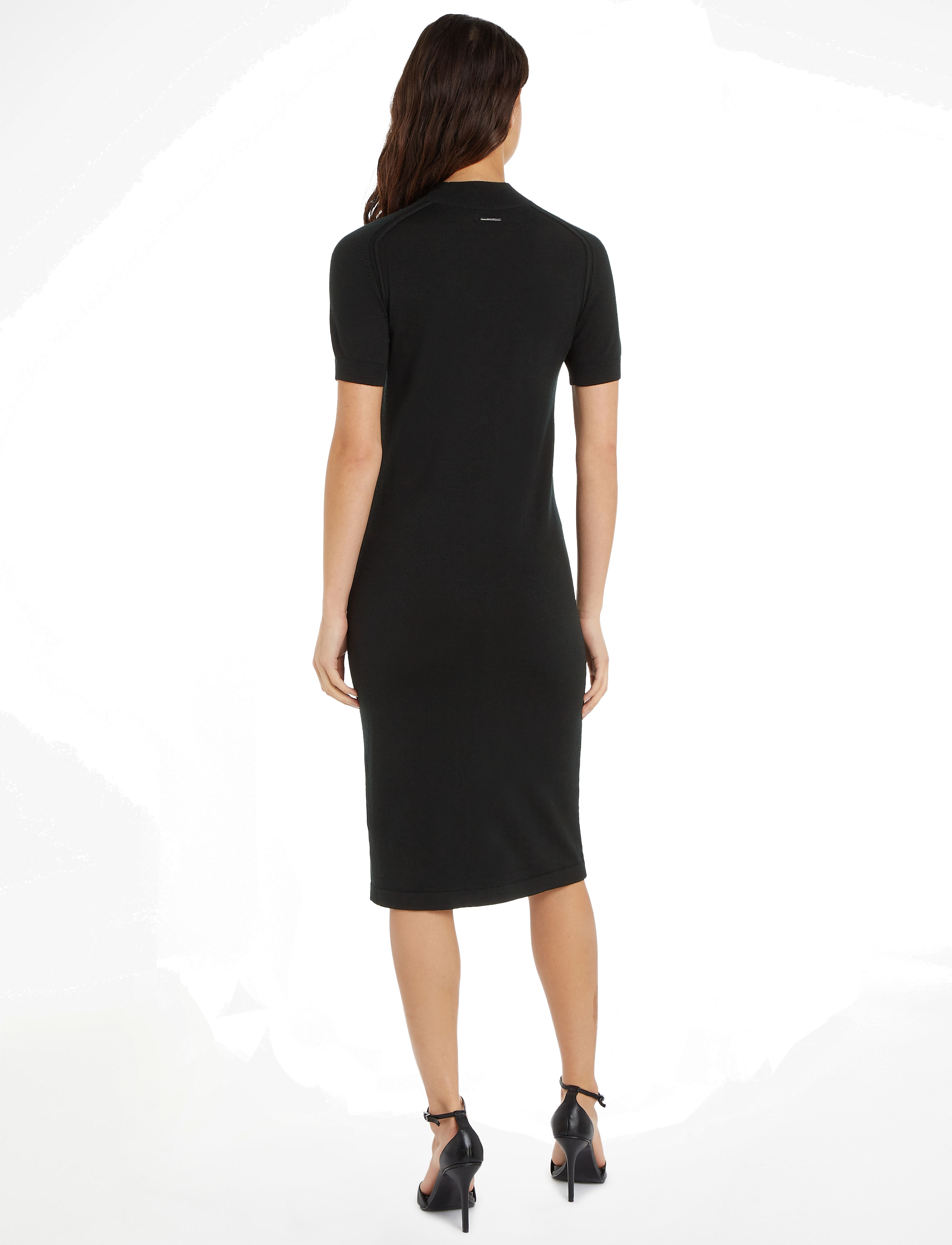 Calvin Klein - MERINO WOOL MOCK-NK KNEE DRESS - ck black - 2
