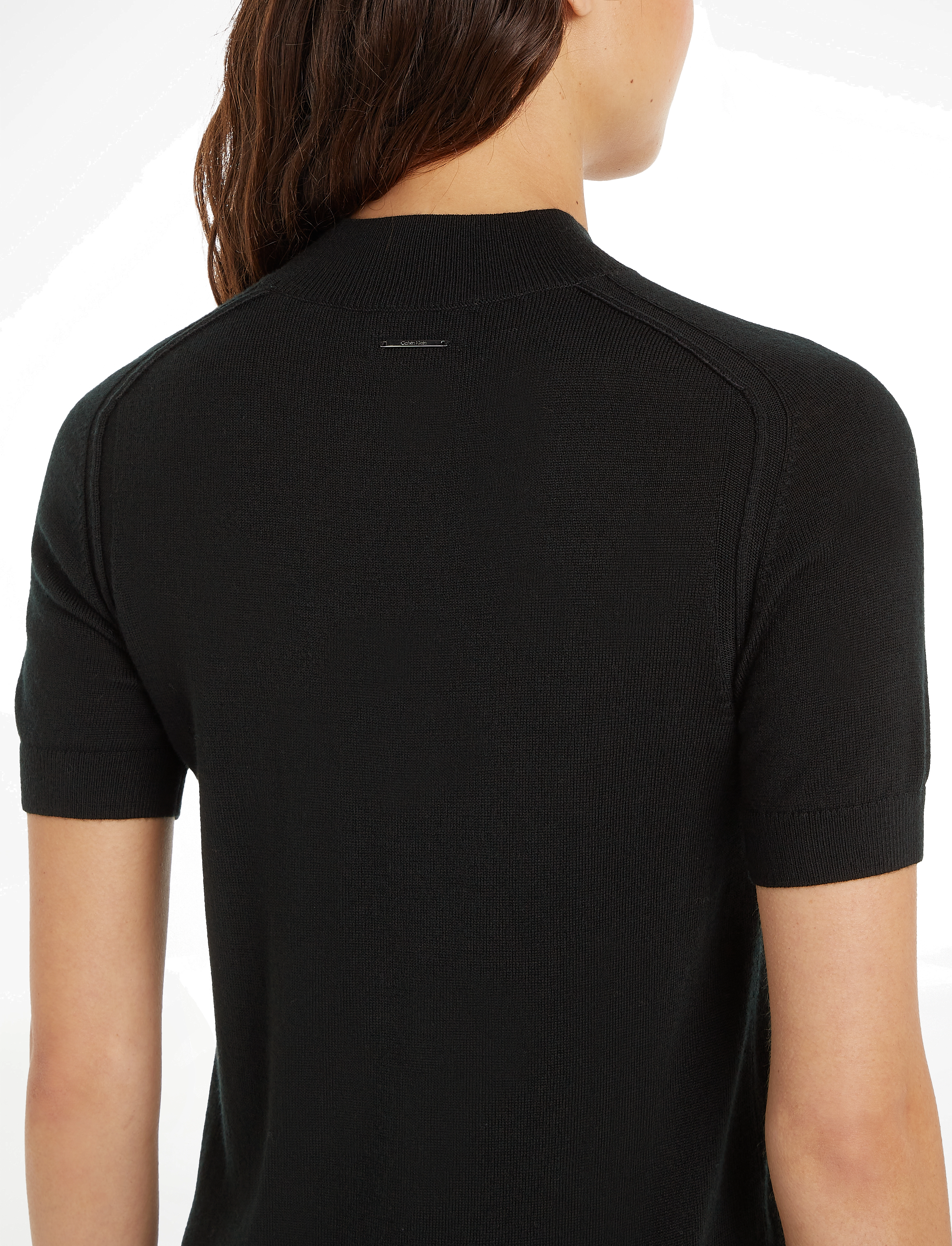 Calvin Klein - MERINO WOOL MOCK-NK KNEE DRESS - ck black - 3