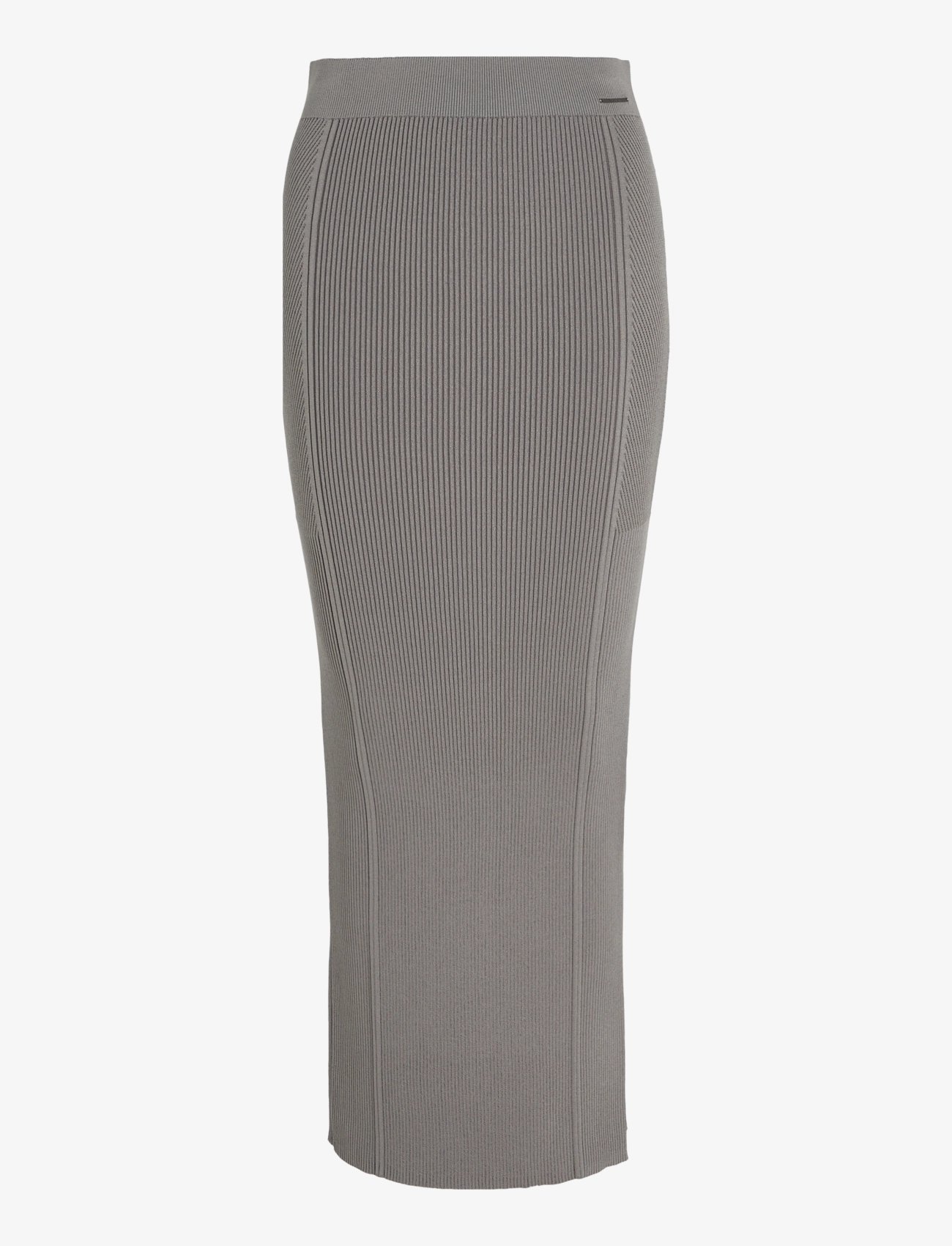 Calvin Klein TWO TONE RIB COLUMN SKIRT - Maxi nederdele - STEEPLE GRAY / grey