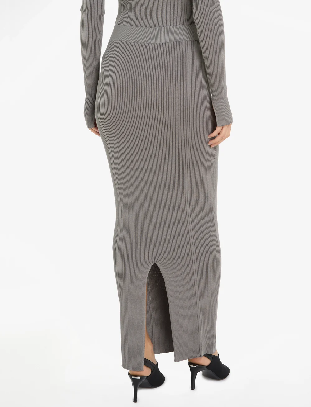 Calvin Klein - TWO TONE RIB COLUMN SKIRT - knitted skirts - steeple gray - 2