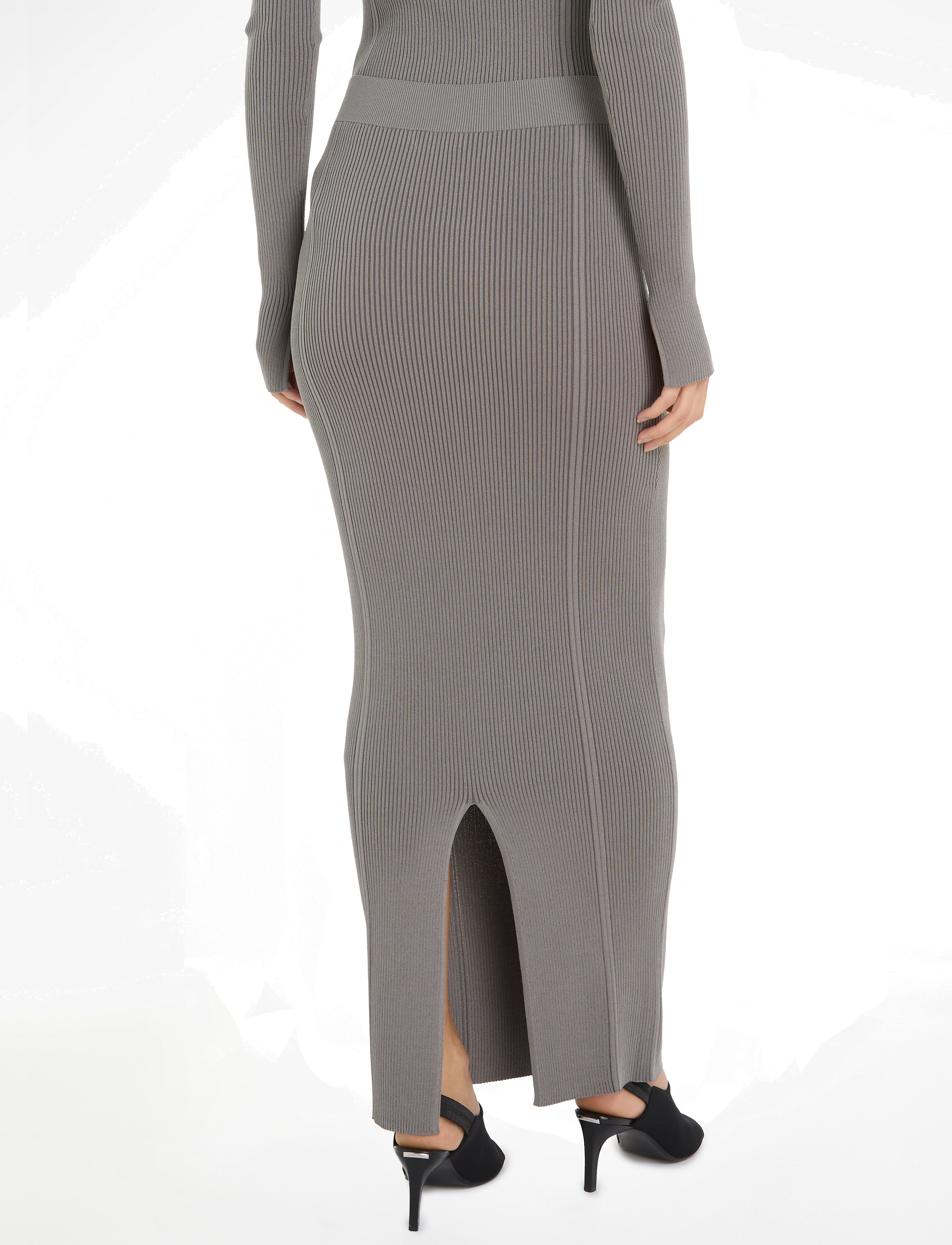 Calvin Klein - TWO TONE RIB COLUMN SKIRT - maxi nederdele - steeple gray - 2