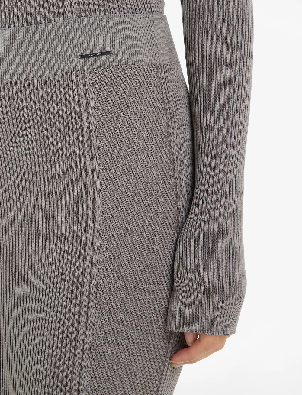 Calvin Klein - TWO TONE RIB COLUMN SKIRT - knitted skirts - steeple gray - 3