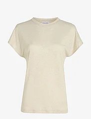 Calvin Klein - LINEN BLEND C-NK TOP SS - t-shirts - peyote - 0