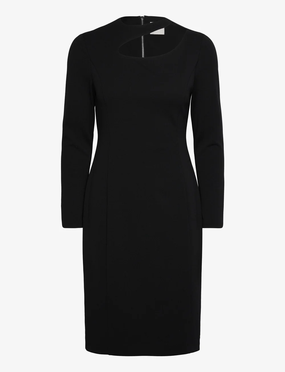 Calvin Klein - SCUBA CREPE CUT OUT NECK DRESS - stramme kjoler - ck black - 0