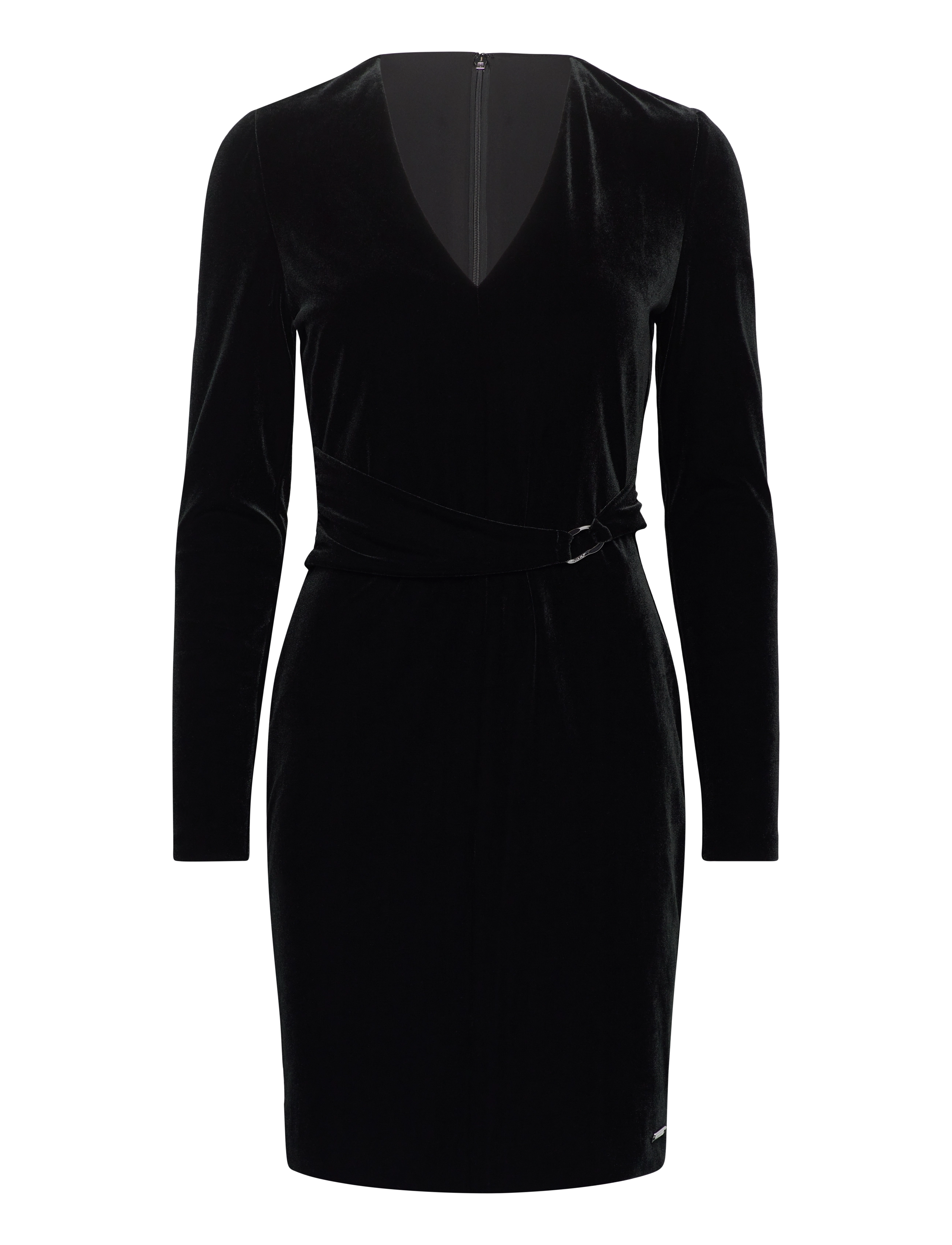 Calvin Klein VELVET V NECK METAL DRESS - Kjoler - CK BLACK / black