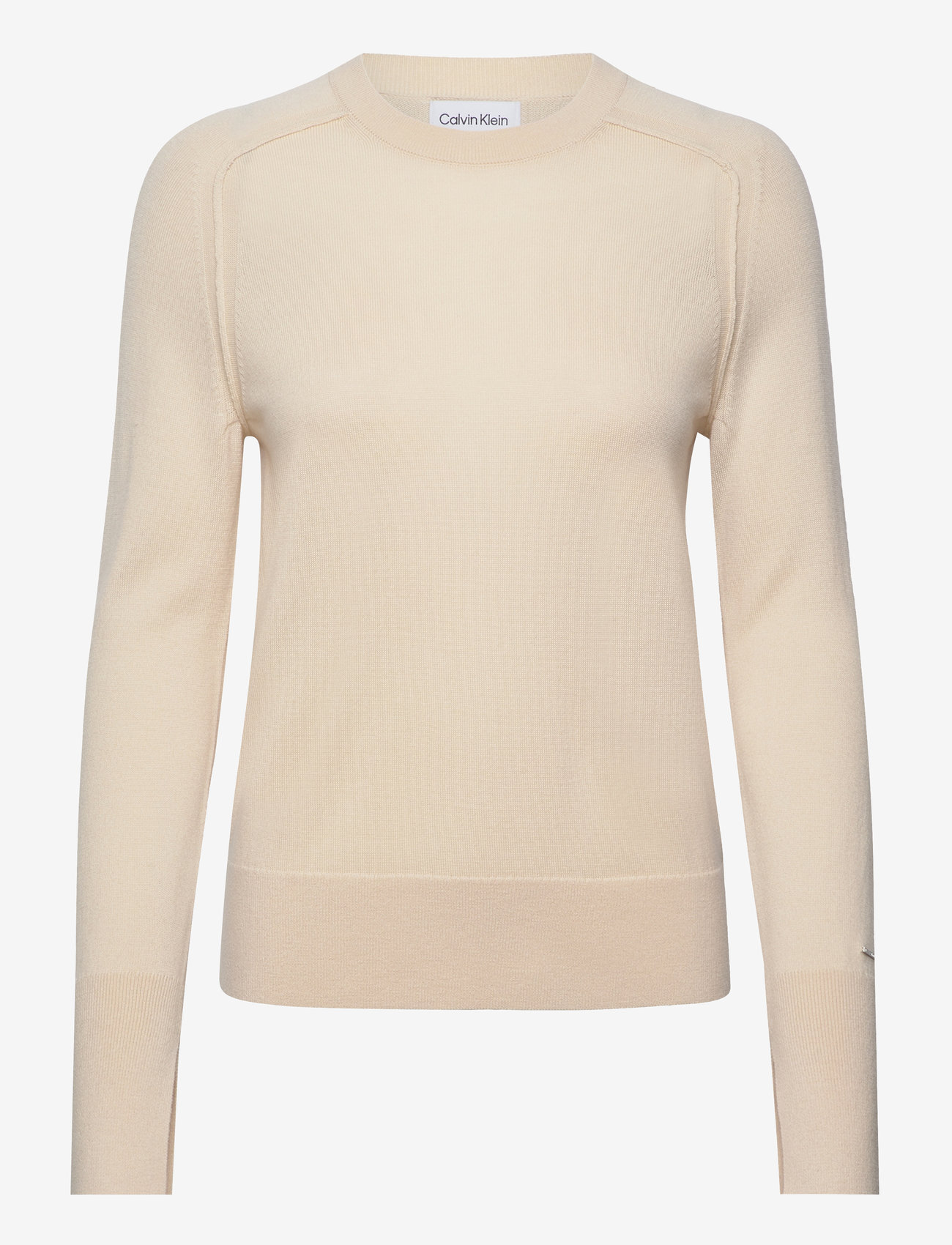 Calvin Klein - MERINO WOOL CREW NECK SWEATER - wood ash - 0