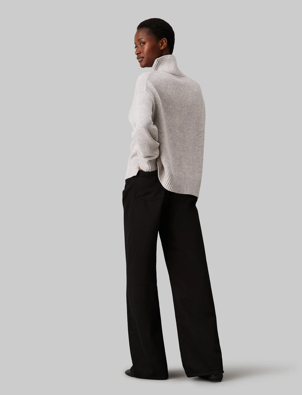 Calvin Klein - HR WIDE - FOREVER BLACK - brede jeans - denim black - 0