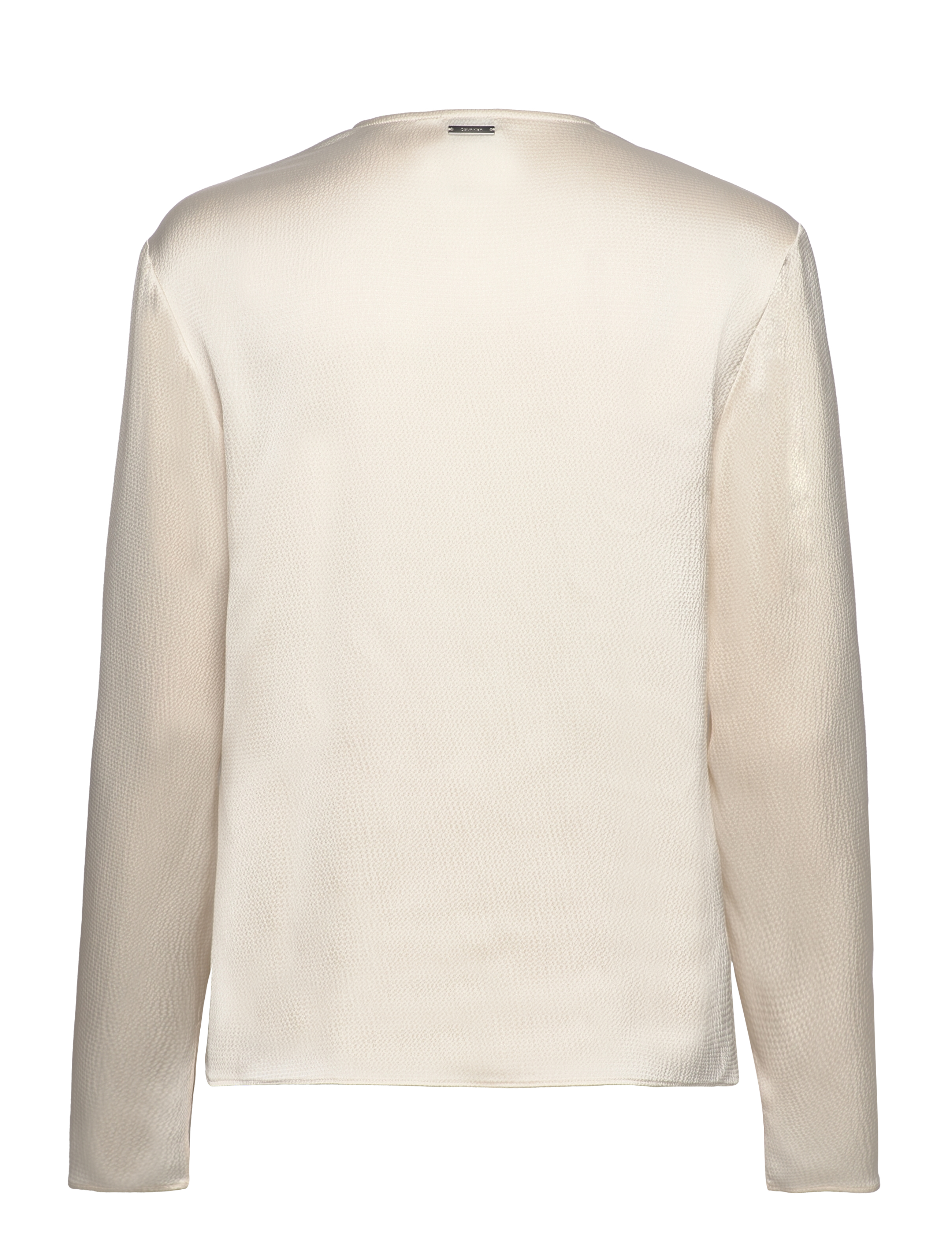 Calvin Klein - HAMMERED SATIN V NECK LS BLOUSE - egret - 1