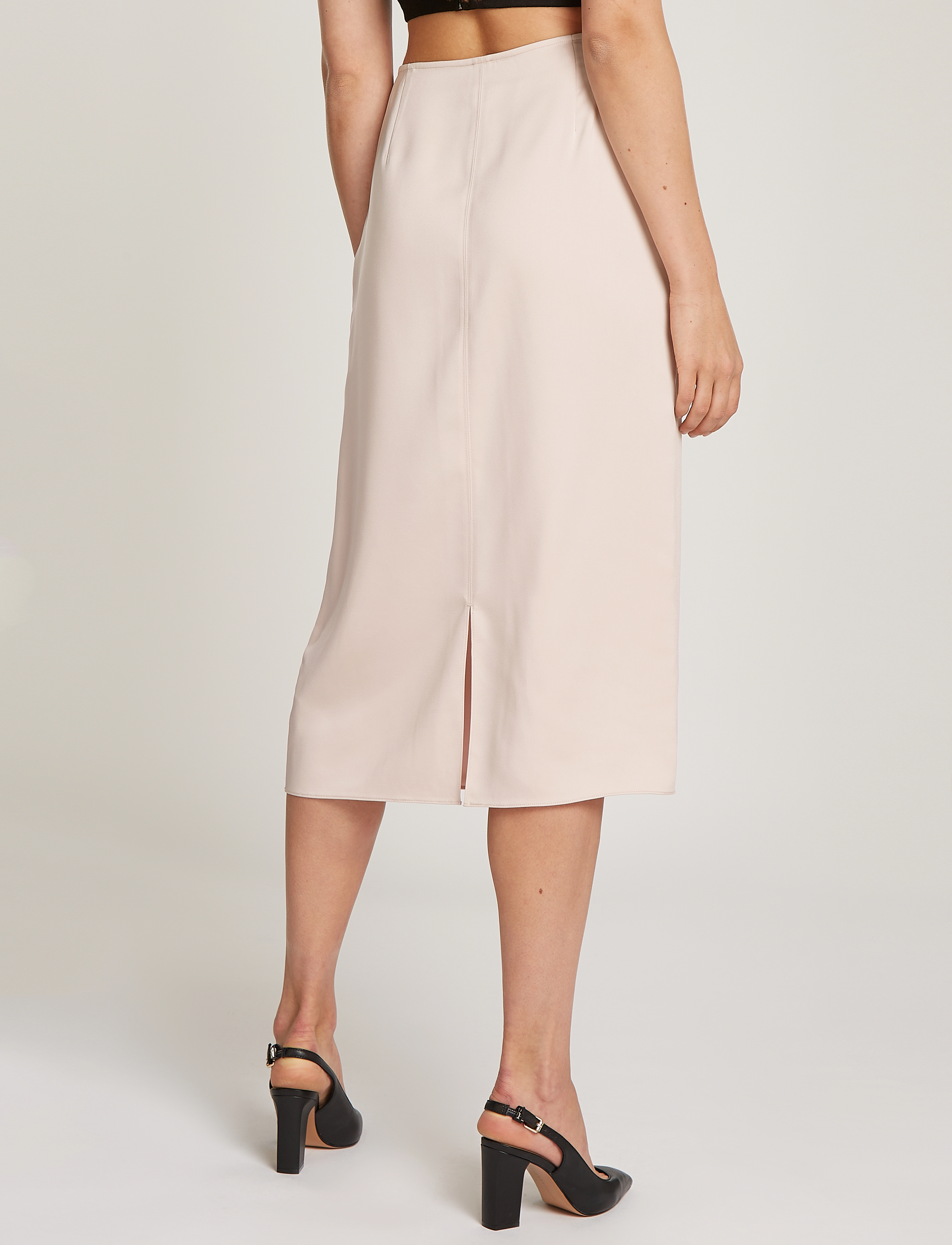 Calvin Klein - STRUCTURED SATIN SKIRT - midi röcke - gray morn - 3