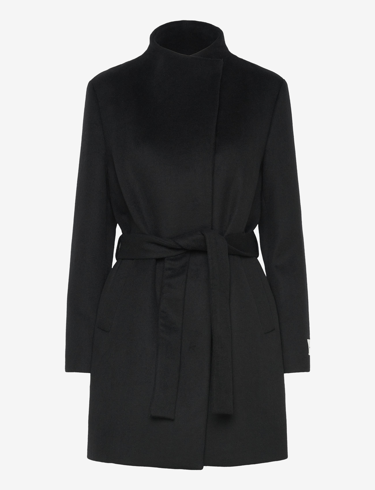 Calvin Klein - WOOL FUNNEL NECK COAT - ck black - 0