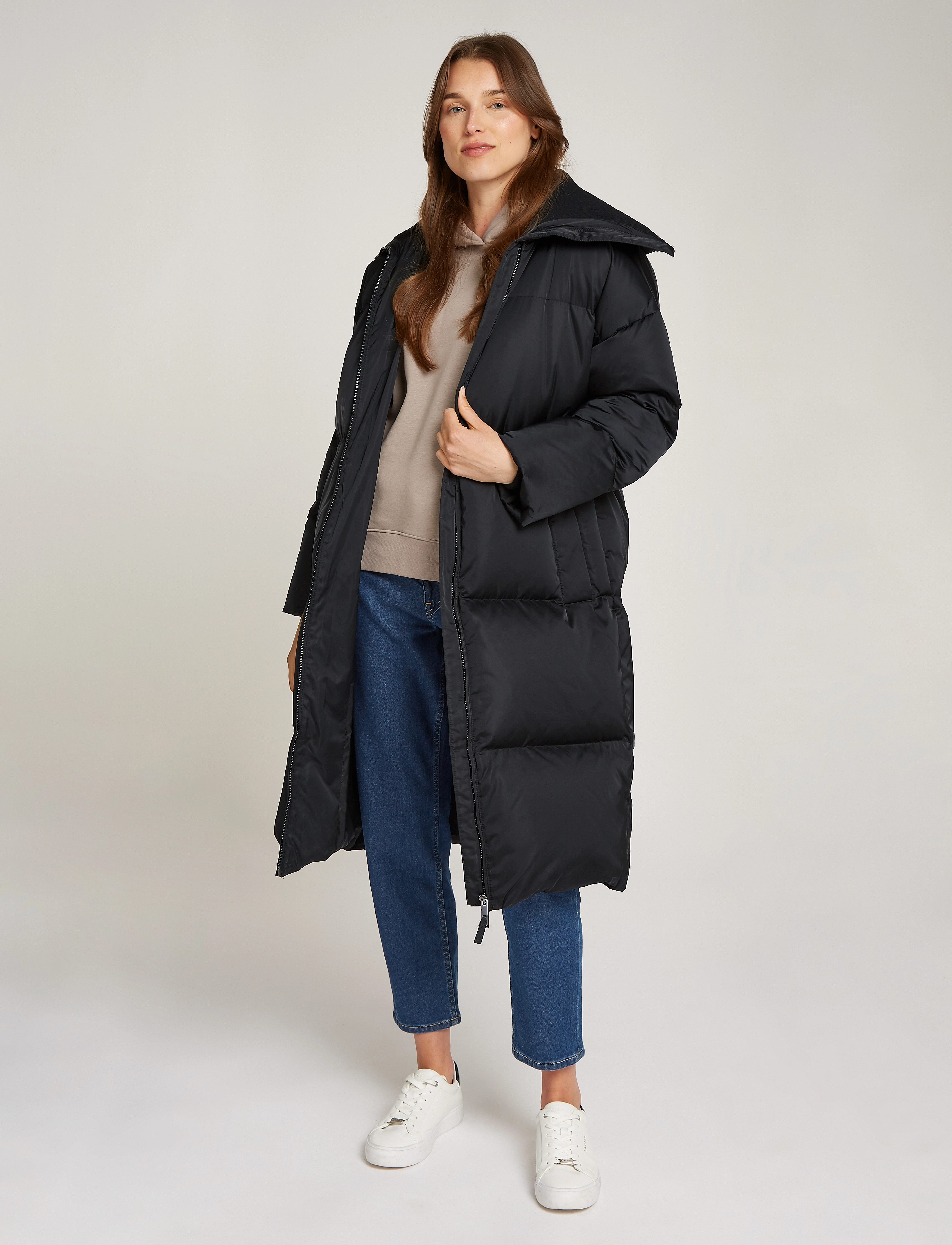 Calvin Klein MW PADDED SATIN COAT - Mäntel - CK BLACK / black