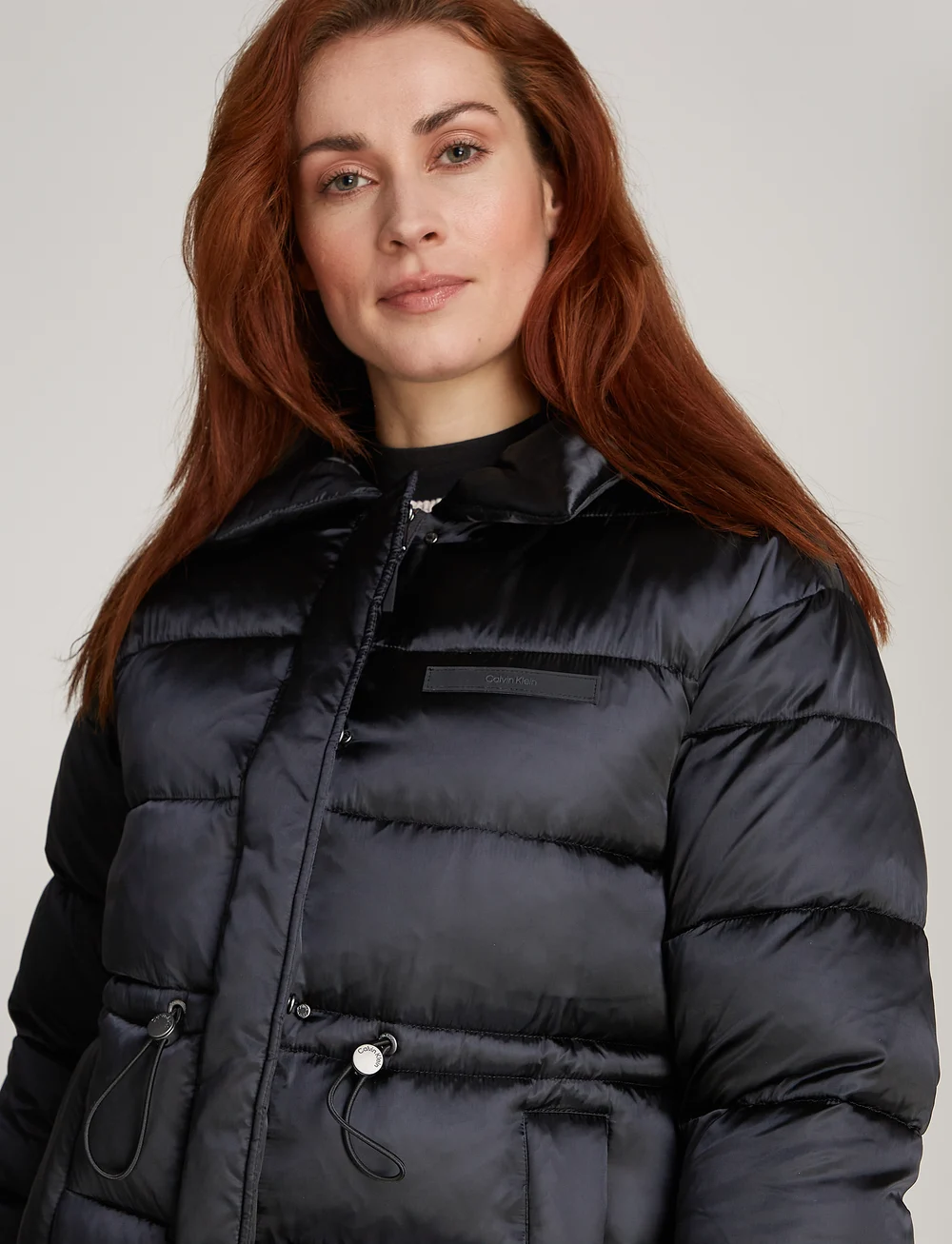 Calvin Klein - MW PADDED SATIN DRAWSTRINGJACKET - dunjakker - ck black - 3