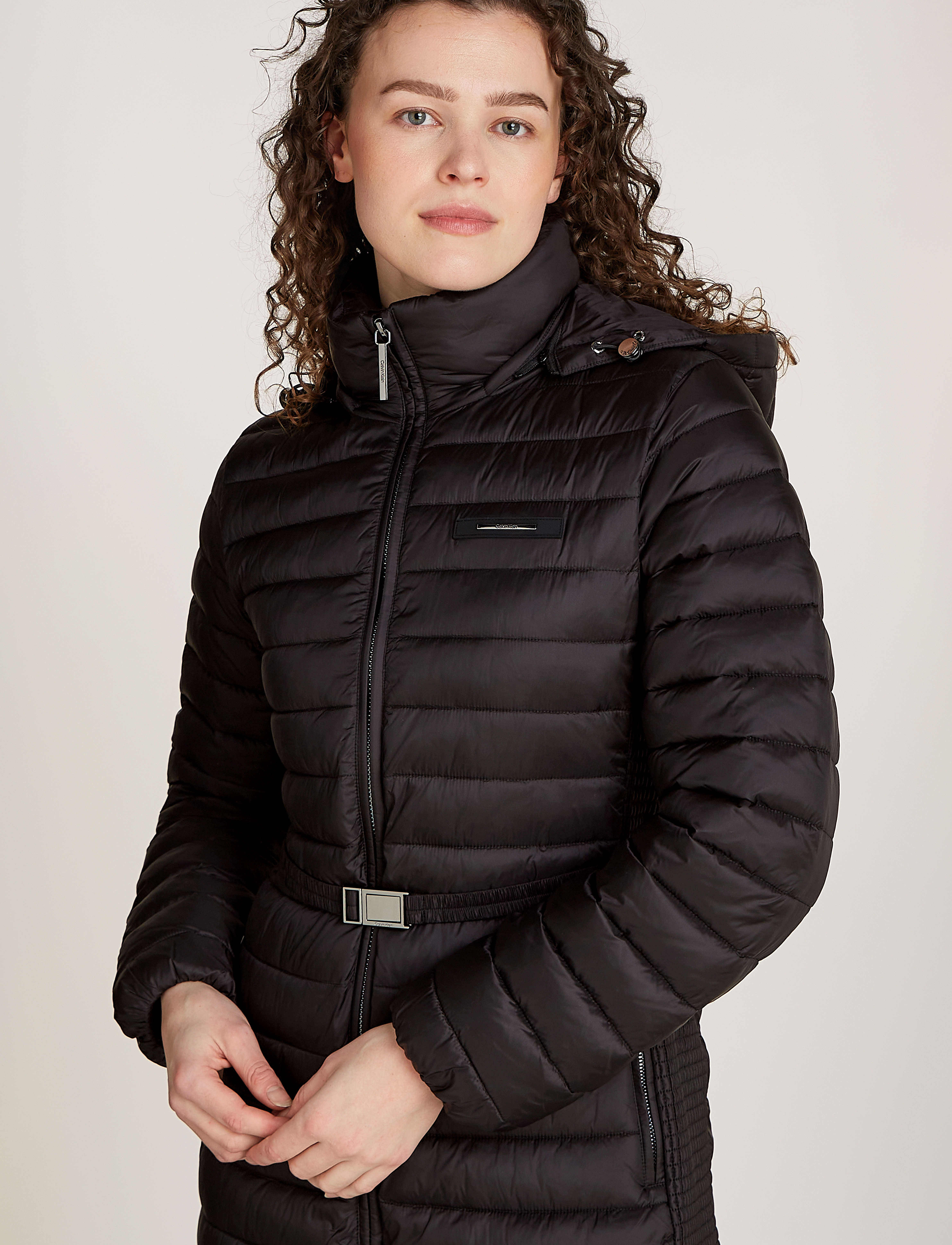 Calvin Klein - LW PADDED SMOCKING MIDI COAT - ck black - 3