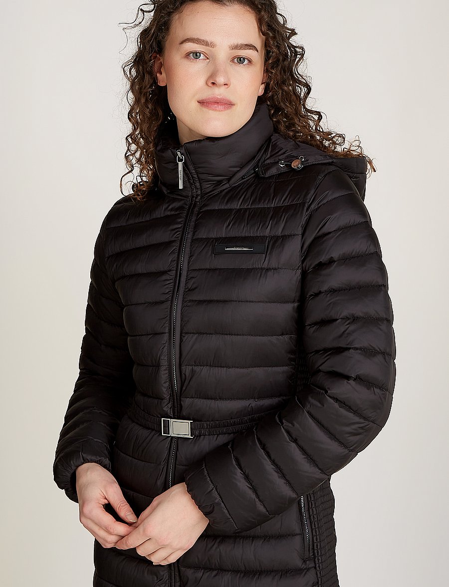 Calvin Klein - LW PADDED SMOCKING MIDI COAT - ck black - 3