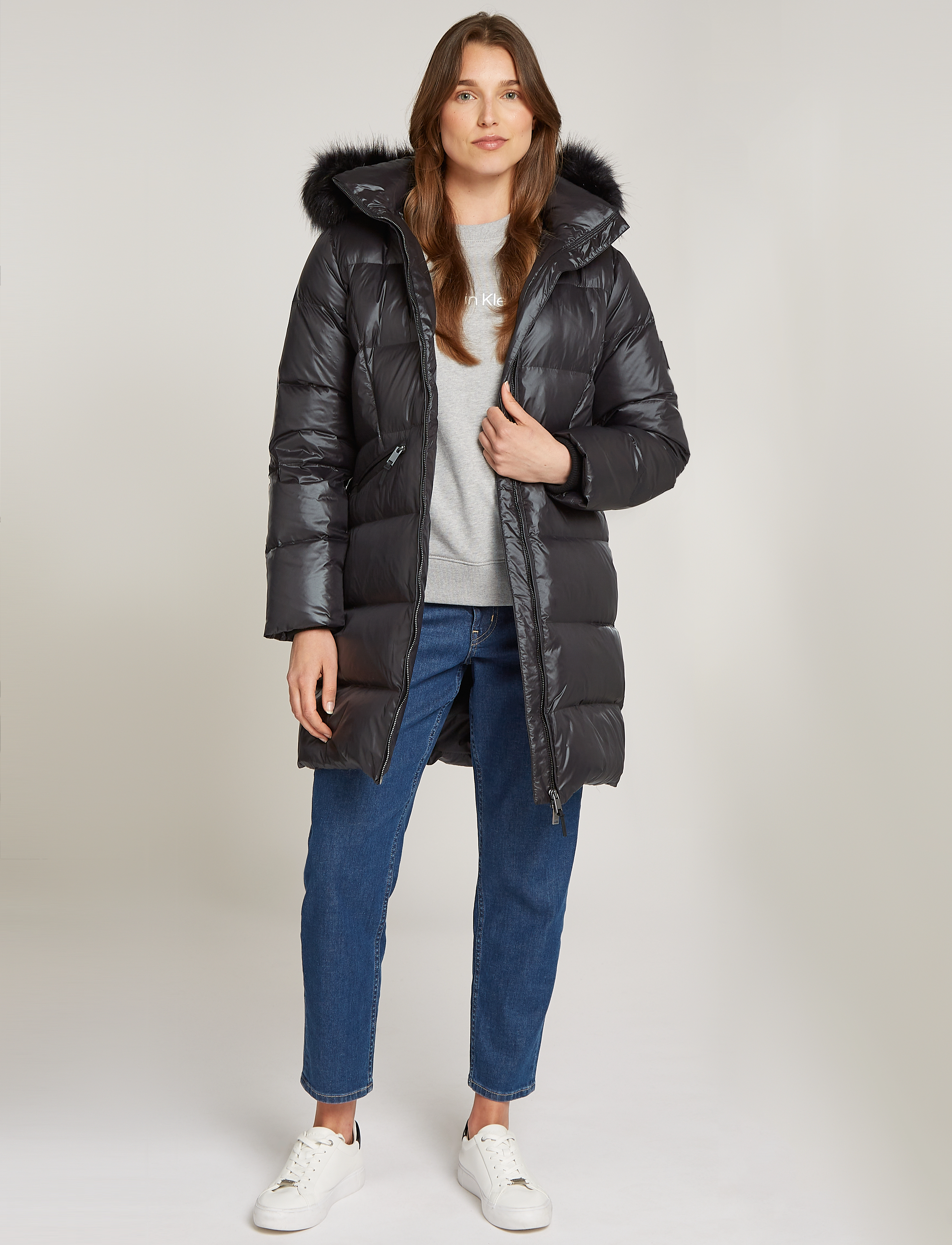 Calvin Klein Mw Padded Real Down Coat, XS, Coats, Schwarz - Frauen