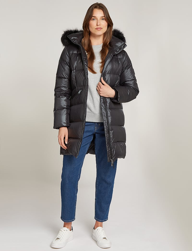 Calvin Klein - MW PADDED REAL DOWN COAT - voodriga mantlid - ck black - 0