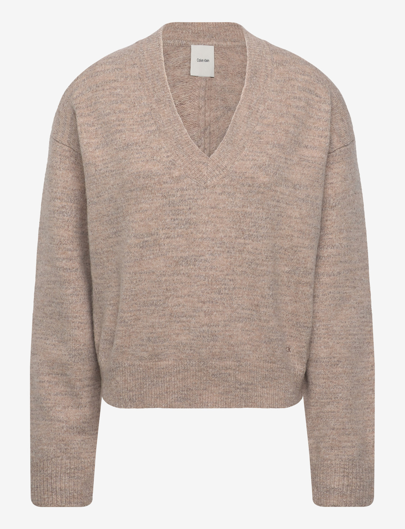 Calvin Klein - SOFT HEATHER V-NECK SWEATER - pale amphora heather - 0