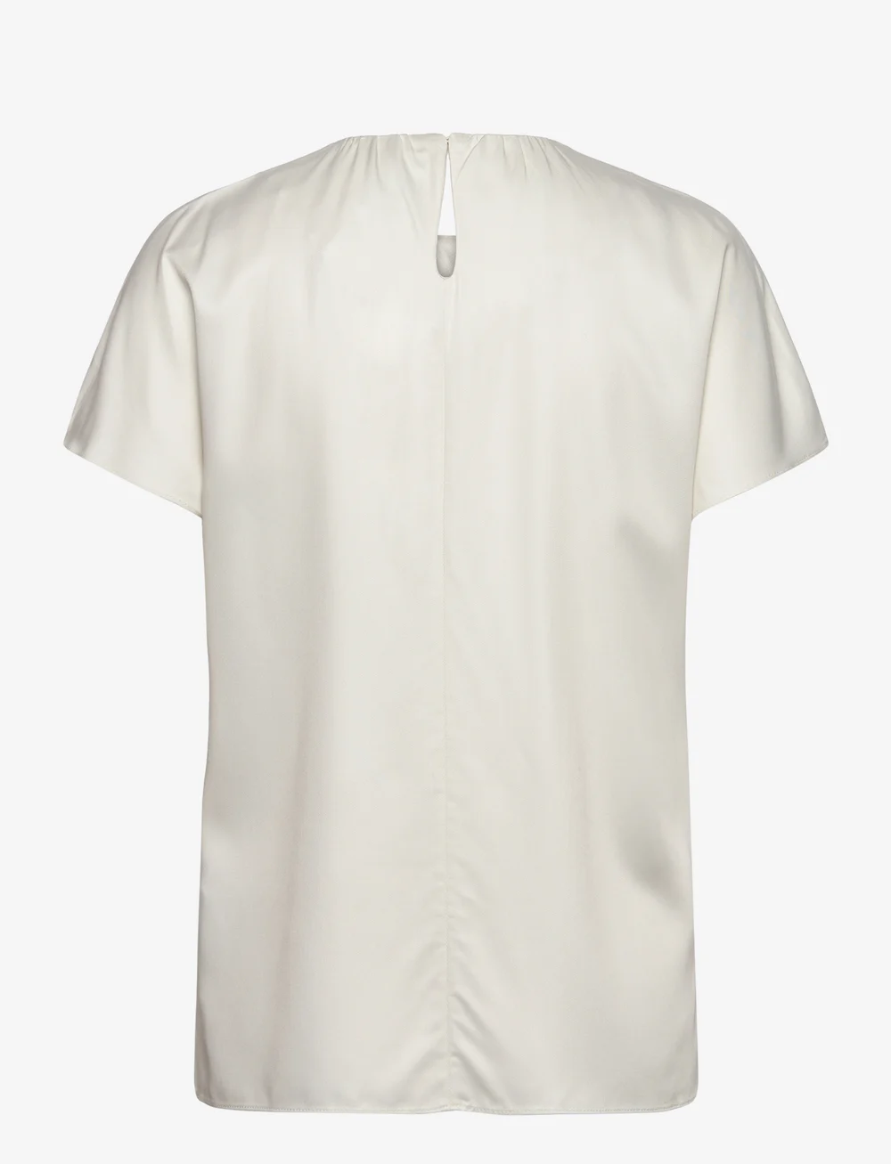 Calvin Klein - NATURAL SHEEN SS GATHERED BLOUSE - kortærmede bluser - egret - 1