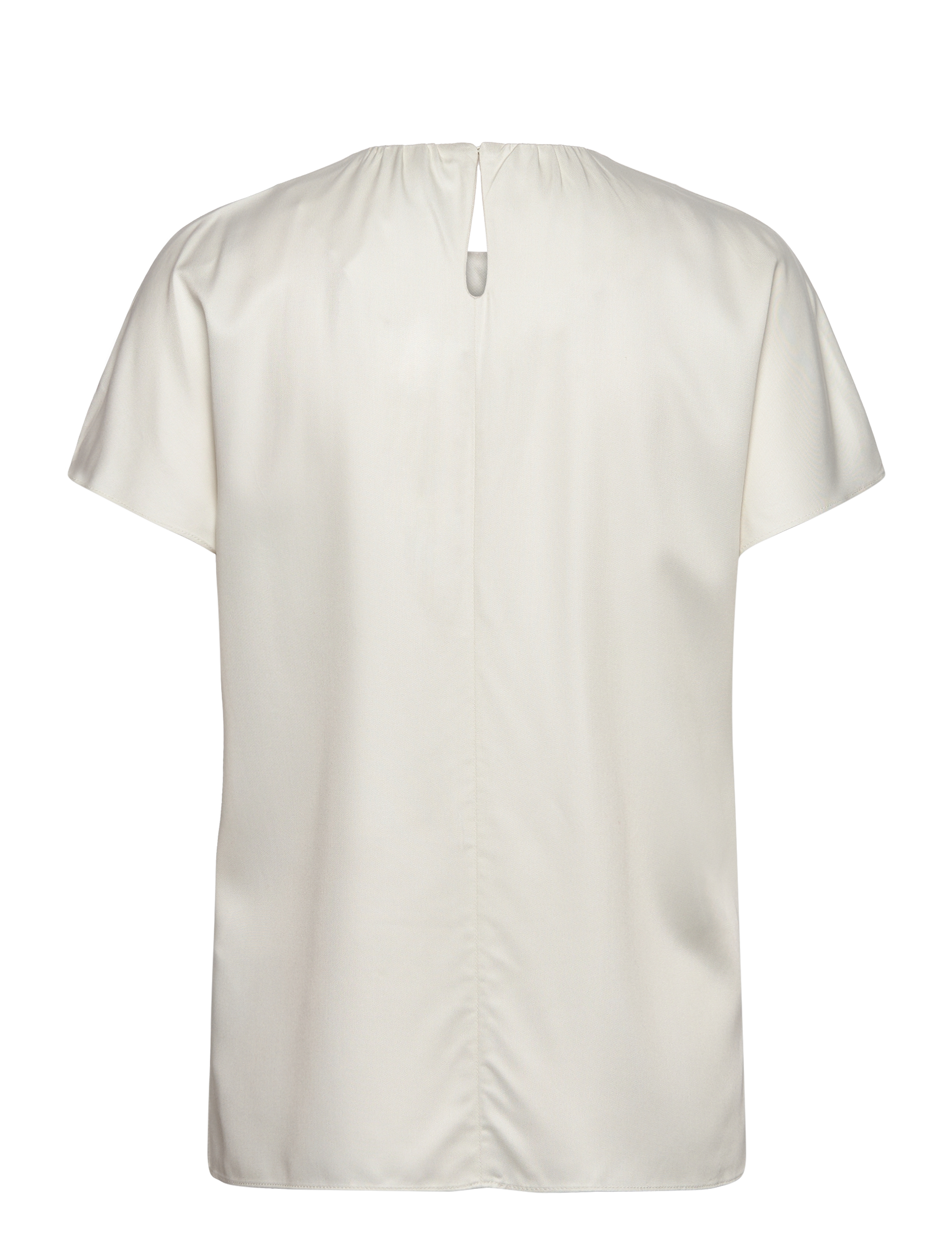 Calvin Klein - NATURAL SHEEN SS GATHERED BLOUSE - egret - 1