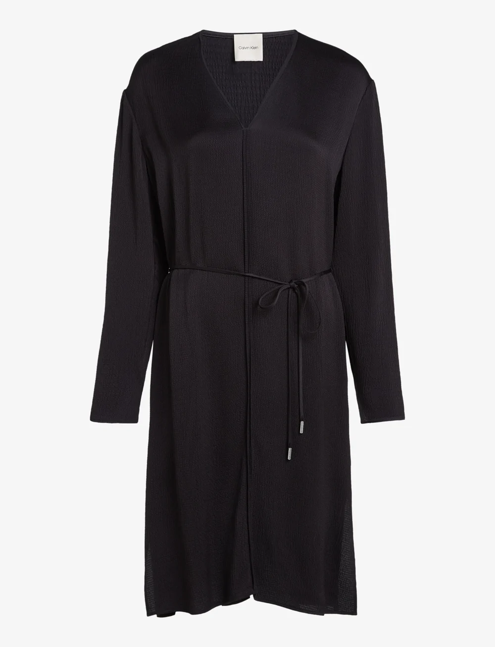 Calvin Klein - HAMMERED SATIN V NECK DRESS - cocktail dresses - ck black - 1