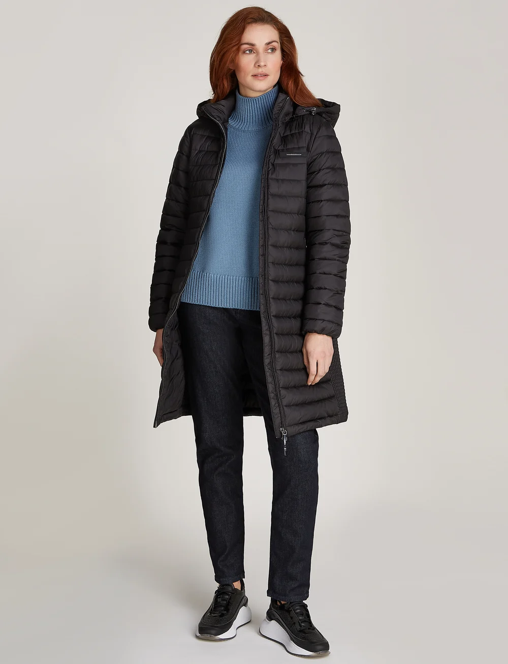 Black coat padded sales