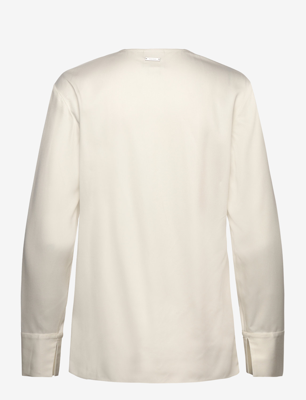 Calvin Klein - NATURAL SHEEN LS DRAPED BLOUSE - langærmede bluser - egret - 2