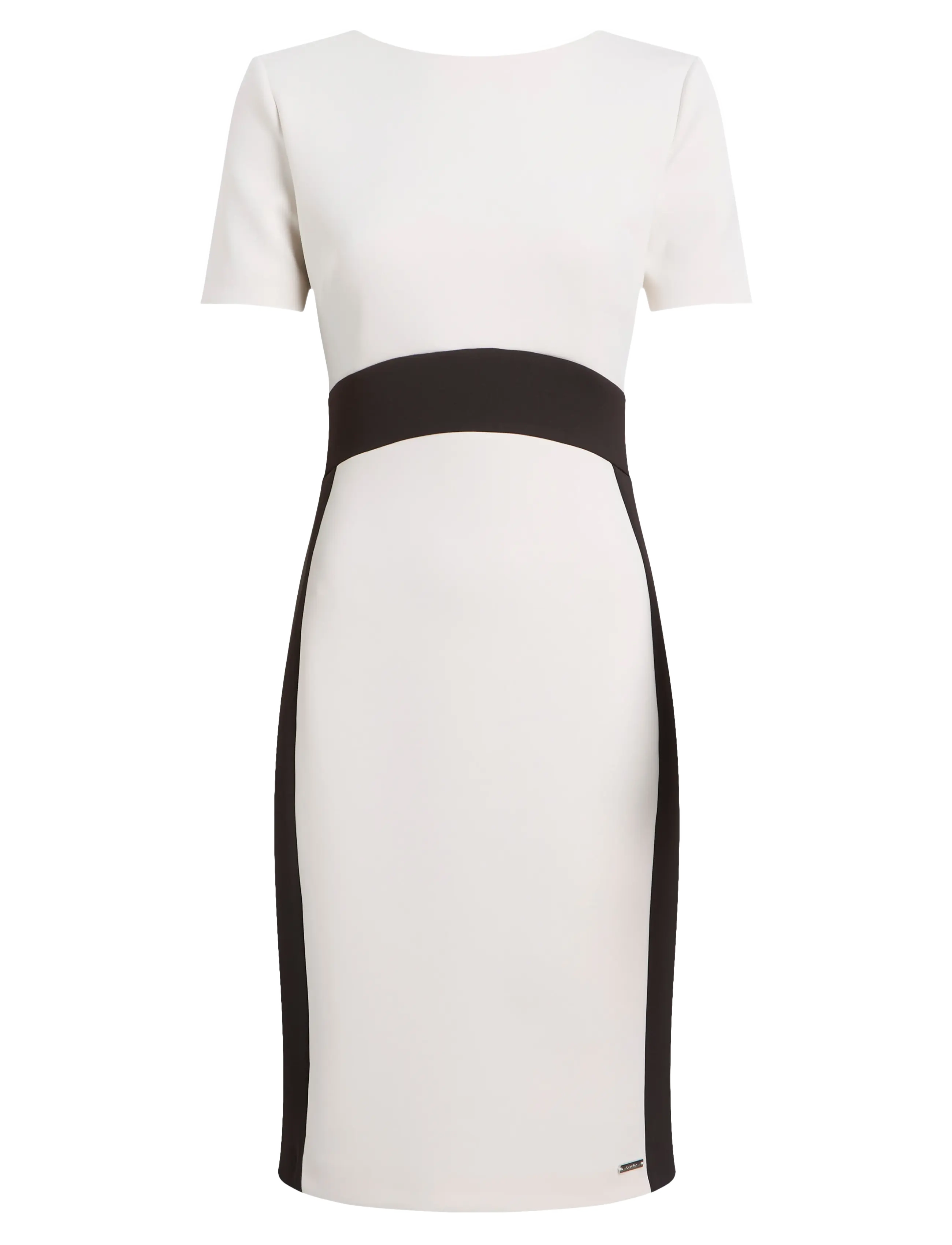 Calvin Klein NEOPRENE SCUBA TWO COLOR DRESS - Klänningar - CK BLACK / CHALK COLOURBLOCK / white