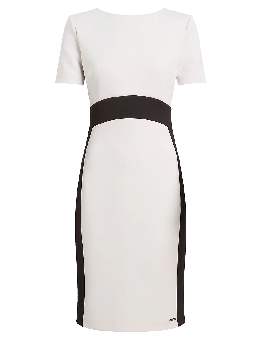 Calvin Klein - NEOPRENE SCUBA TWO COLOR DRESS - konfirmation - ck black / chalk colourblock - 1