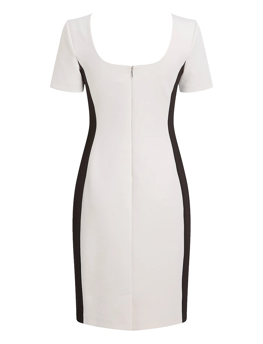 calvin klein black white dress NWT Elegant BLACK/WHITE Color Block Sheath size 8 Pair with a plain white tee or printed tank top to play up your laidback look Calvin Klein Dresses | Picky