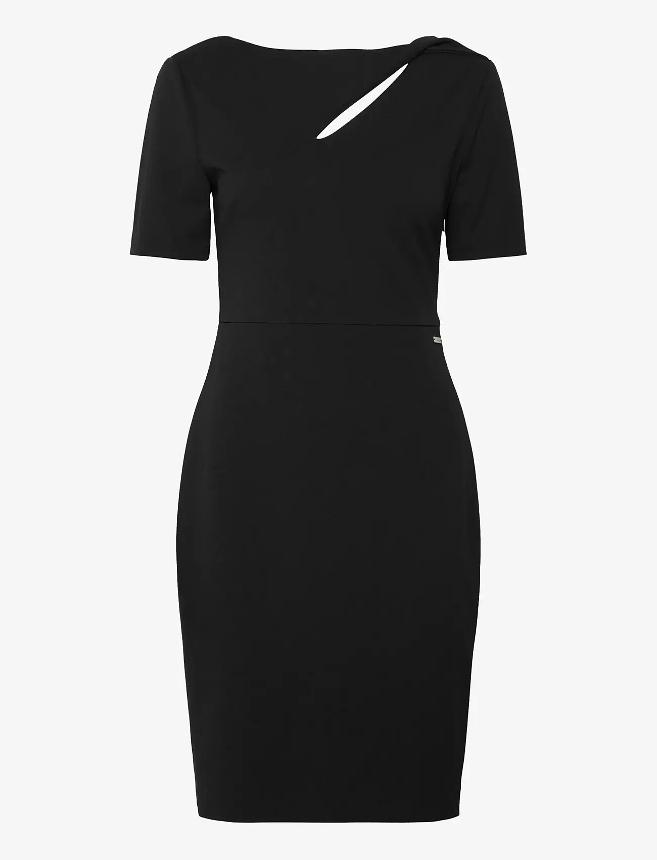Calvin Klein - SCUBA CREPE FRONT TWIST DRESS - fodralklänningar - ck black - 0