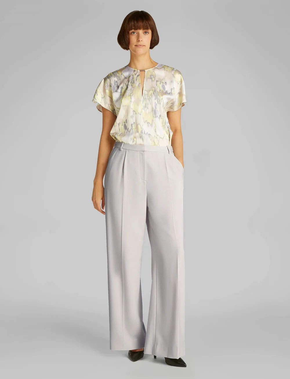 Calvin Klein - TRAVEL TWILL WIDE LEG PANT - formell - chalk - 4