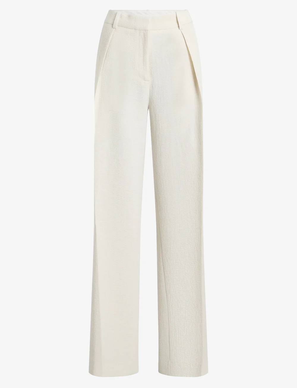 Calvin Klein - SOFT SEERSUCKER WIDE LEG - laia säärega püksid - chalk - 1