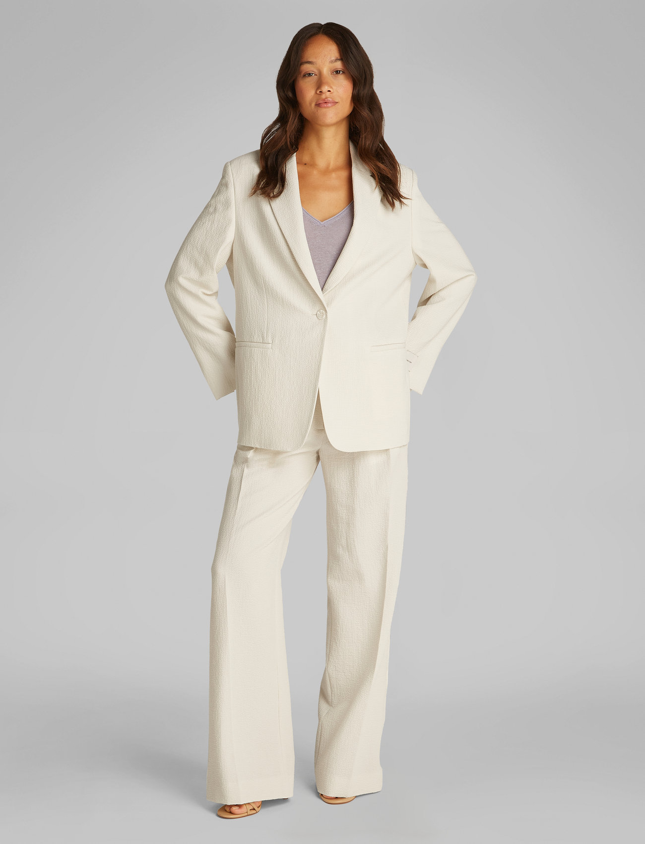 Calvin Klein - SOFT SEERSUCKER BLAZER - chalk - 4