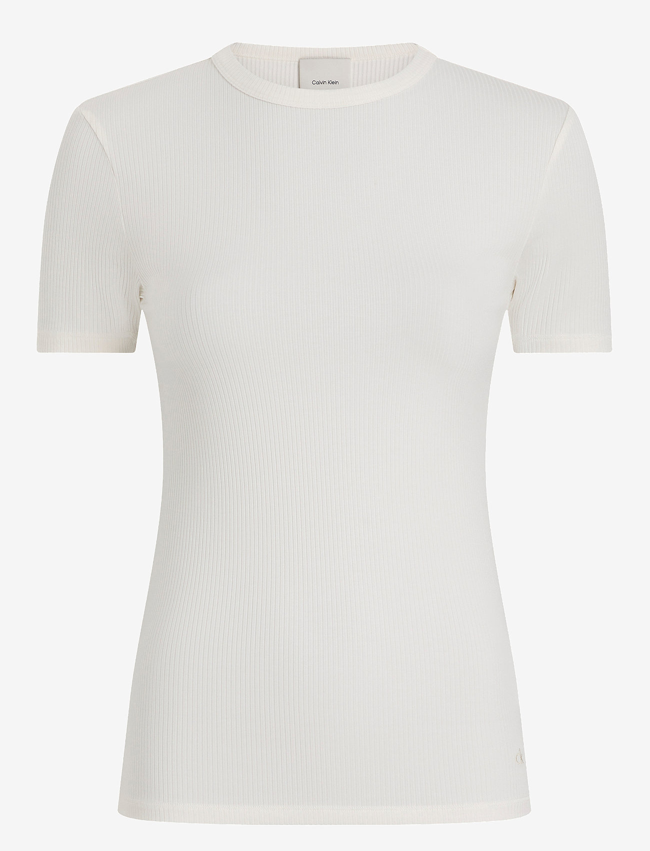 Calvin Klein - MODAL RIB SLIM SS TOP - t-shirts - tofu - 1