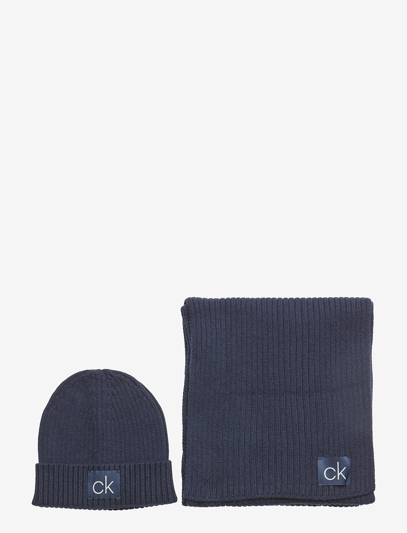 BASIC RIB SCARF & BE - DARK NAVY