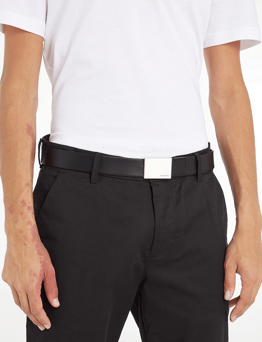 Calvin Klein - FORMAL PLAQUE BELT 3.5CM - klassikalised vööd - black - 0