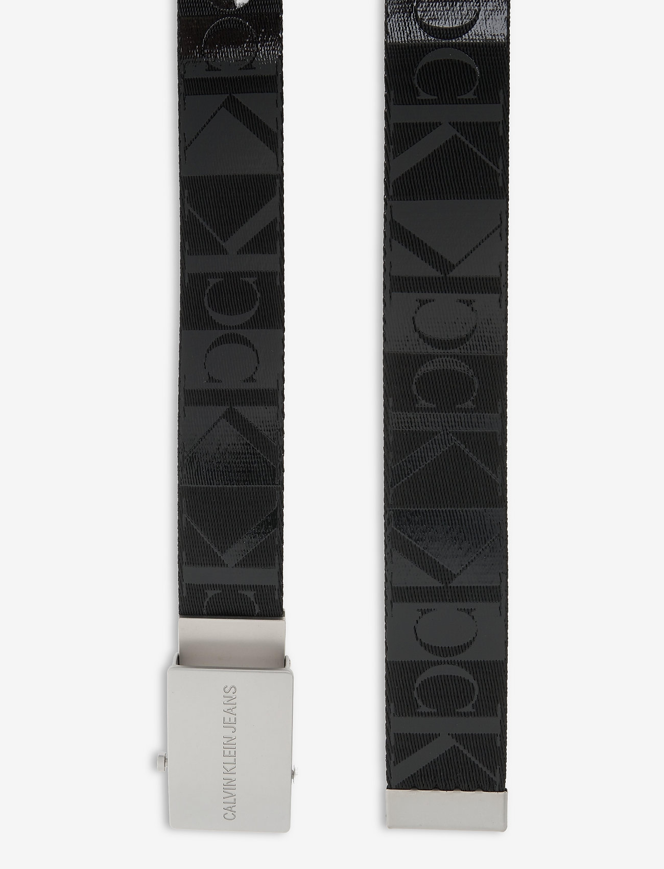 Calvin Klein - J PLAQUE CANVAS BELT 4CM - ultimate black mirror monogram - 1
