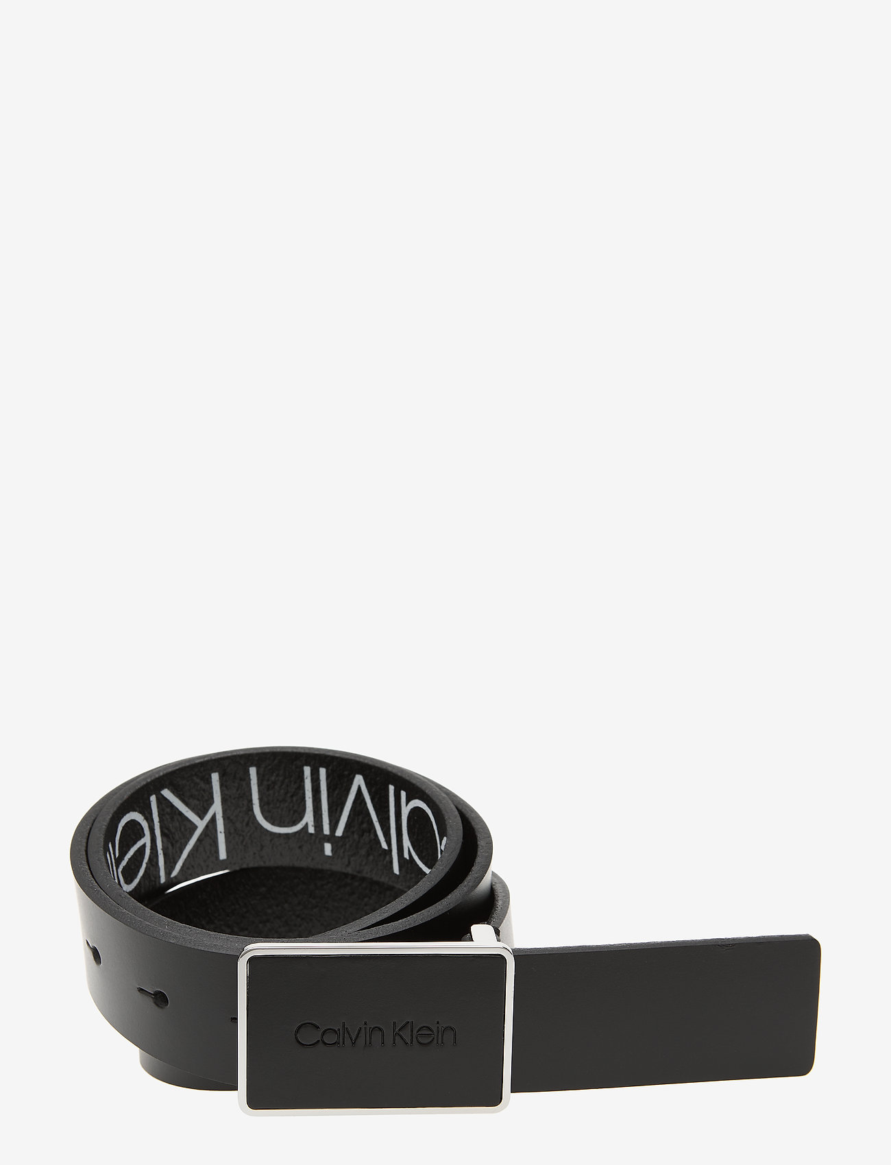 Calvin Klein - 35MM LEATHER PLAQUE BELT - black - 0