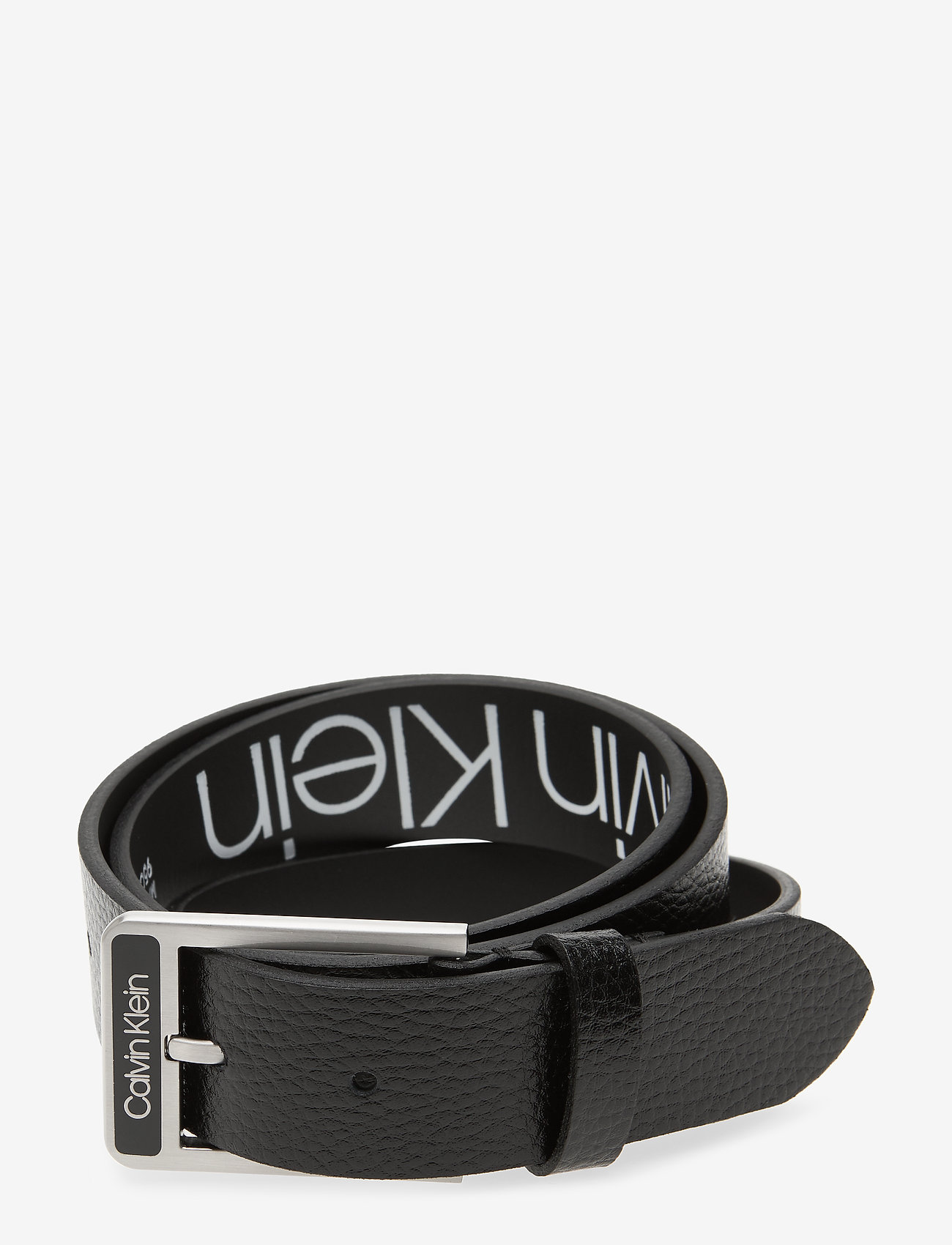 Calvin Klein - 35MM ENAMEL BUCKLE PEBBLE BELT - black - 0