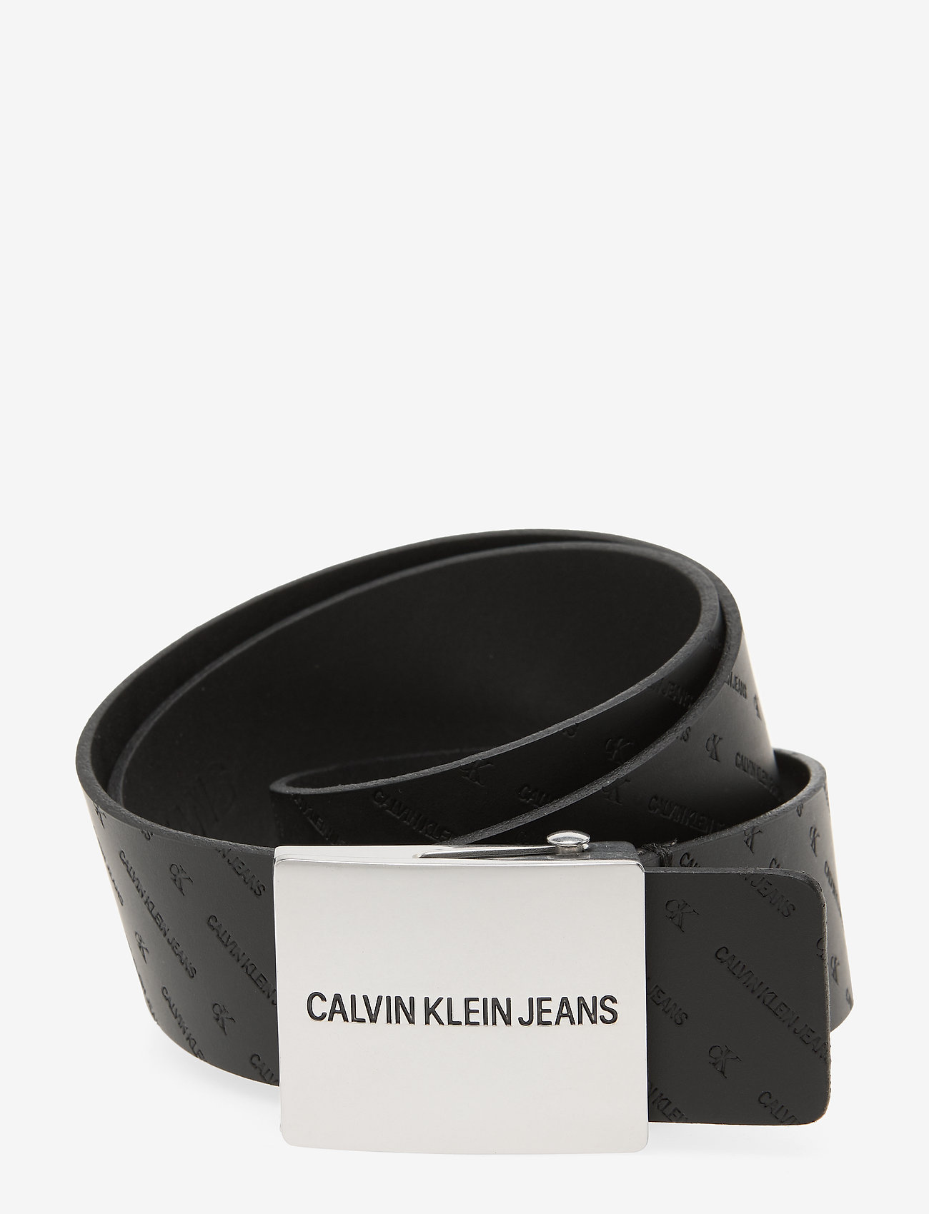 Calvin Klein - CKJ UNIFORM PLAQUE LTH 38 MM - black w/ diagonal mono print - 0